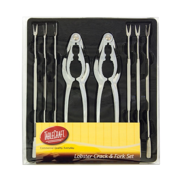 Tablecraft TableCraft Silver Steel/Zinc Lobster Crack and Fork Set, PK8 H76984 - main